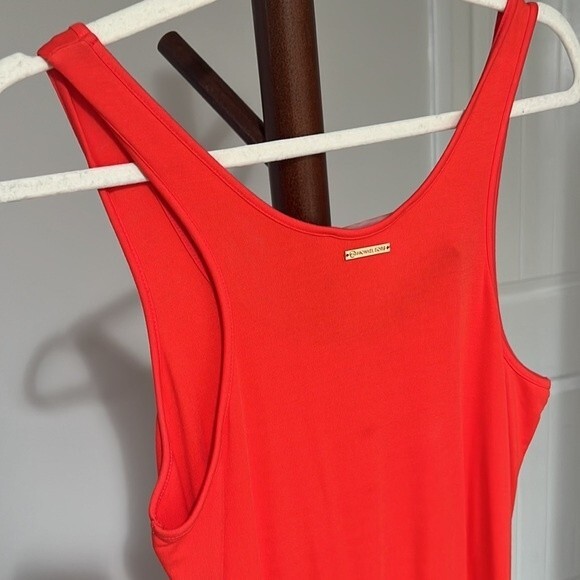 🚫SOLD🚫Michael Kors Modal Knit Asymmetric Hem Tank Dress Tomato Red - Picture 5 of 7